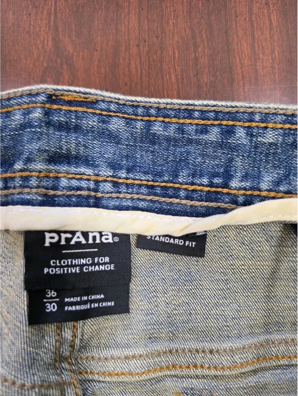 NWT prAna Axiom Jean Mens 36x30 Antique Stone Wash Straight Leg Pants Gorpcore